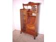 Oak Side by Side with Leaded Glass Door, Desk and Bookcase