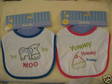 *GIRL* 2 YUMMY & MOO Bibs NWTS Blue & Pink