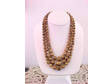 Vintage Three Strand Necklace Golden Beads Sugar JAPAN