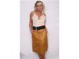 VTG CAMEL BROWN LEATHER Pencil Wiggle Dress Skirt Mediu