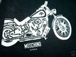 MOSCHINO JEANS/PANTS[authentic]LOGO BLK/WH MOTOR CYCLES
