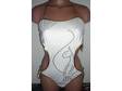 $74~BABY PHAT~Gold~WHITE~NWT~Swimsuit~1 pc~MONOKINI~XL