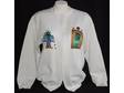 This altered art sweatshirt open cardigan measures 23