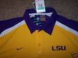 Nwt Large L Mens Nike Dri-Fit LSU Football Polo Shirt