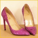 Christian Lonboutin rose pink leather shoes