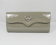Gucci Babouska Patent Leather Clutch Grey 197022