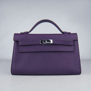Hermes Kelly 22 CM Togo Leather Handbag purple