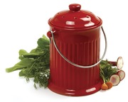 Norpro 1G Ceramic Compost Crock, Red 93R