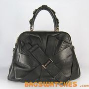 Versace Perforation Cowhide madonna Boston Bag black 80025
