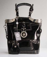 versace black cuirverni 8016