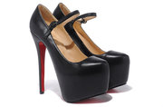 Hot sale Christian Louboutin Lady Daf 160mm Sheep Skin Black High heel