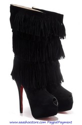 Wholesale Christian Louboutin Highness Tina Black 160mm Boots Free shi