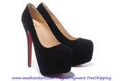 Christian Louboutin Daffodile 160 Suede Platform Pumps Black ON SALE F