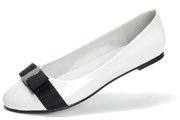 wholesale Salvatore Ferragamo Varina Classic Bow Flats White Free ship