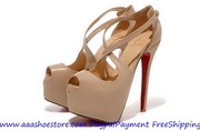 Christian Louboutin Exagona 160mm Peep Platform Leather Pumps With Cri