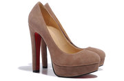 Wholesale Christian Louboutin Tartarina 140mm Suede Pumps Light Brown