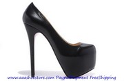 Christian Louboutin Daffodile 160mm Sheep Skin Platform Pumps Black Pa