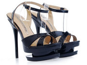 Come On!Gianmarco Lorenzi Black Cut Out Platform Sandal supply
