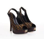Fendi 'The Fendista' Platform Slingback Peeptoe Sandal wholesale