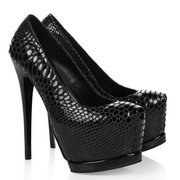 Gianmarco Lorenzi Python Skin Pump Black Wholesale with free shipping 