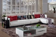 Modern Style Hanfeier Concise Leather Corner Sofa