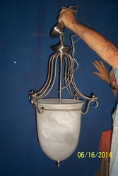 chandelier 3 for sale chrome nickle finish with white marbled frosted 