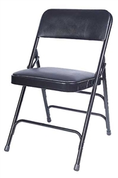 Black Vinyl Metal Foding Chair with Larry Hoffman