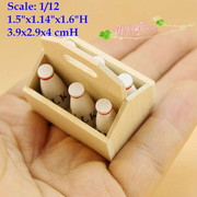 1/12 scale Dollhouse Miniatures Milk Box with Bottles Doll House Decor