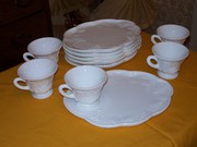 Milk Glass Snack Sets Antiques