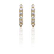 Diamond Hoop Earrings in 18k Yellow Gold