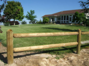 New Wood Round Rail & Cedar Split Rail Fence