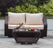 Mega Sale Patio Wicker Loveseat with Coffee Table