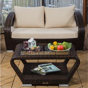 Patio Wicker Loveseat Set On Sale
