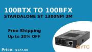 100BTX TO 100BFX STANDALONE ST 1300NM 2M