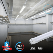 T8 4ft LED Tube 18W 4000K Frosted 2400 Lumens Single Ended Power