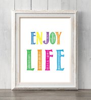 Enjoy life poster. Dorm room decor. Motivational, Inspirational