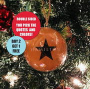 Hamilton Christmas Bulb Ornament. Double sided.