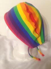 Rainbow Nylon Stripe Scrub Cap