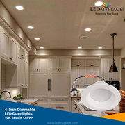 4-inch Dimmable LED Downlights - 10W, Retrofit, CRI 90+