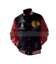 Stanley Champions Blackhawks Chicago Leather Jacket