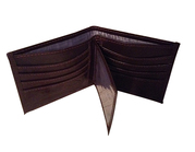 Croc' Embossed Chocolate Brown Argentinian Leather Men's Window Wallet