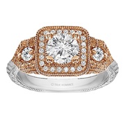 Round Cut Halo Diamond Vintage Engagement Ring 