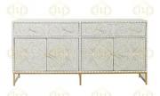 Bone inlay scroll vine media Dresser and chest of drawers