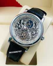 Patek Philippe Skeleton Silver Black Dial Swiss Automatic Men’s Watch
