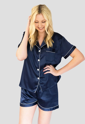 Cozy Elegance: Dusty Blue PJ Set by Bridal Robes - Luxurious Comfort f